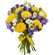 bouquet of yellow roses and irises. Mongolia