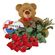 red roses with teddy and chocolates. Mongolia