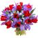 bouquet of tulips and irises. Mongolia